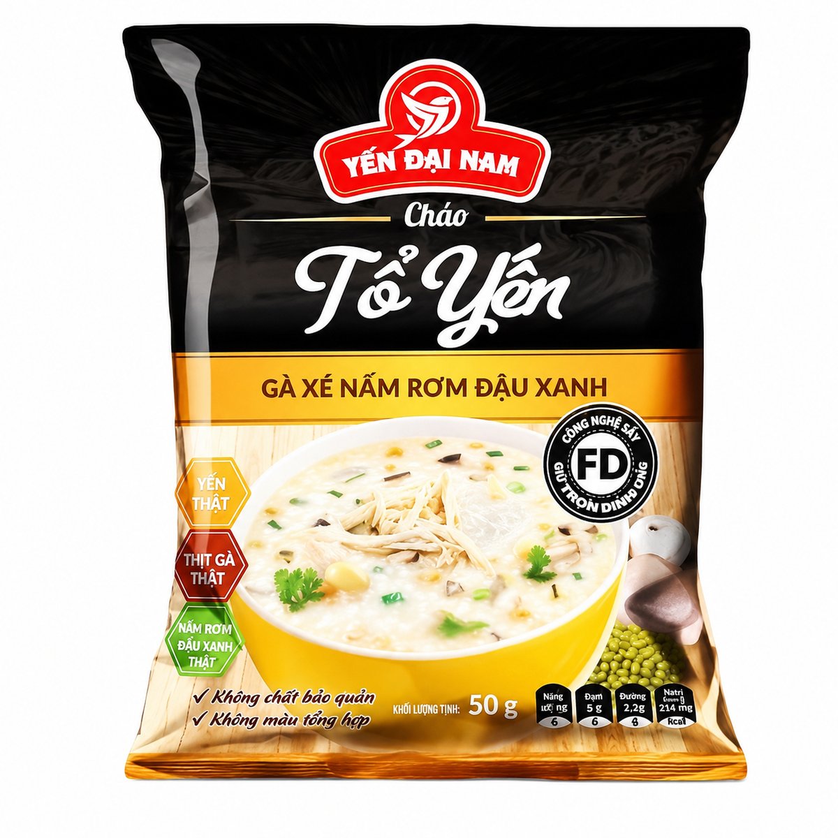 Cháo tổ yến gà xé nấm