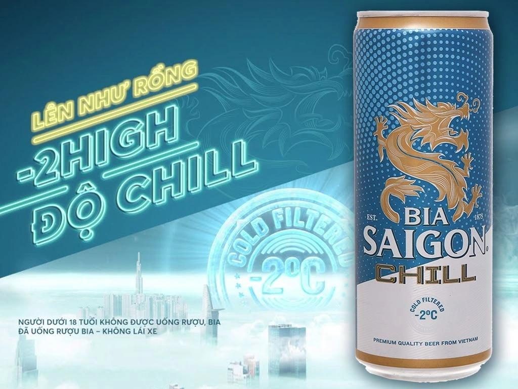 Bia Sài Gòn Chill lon 330ml