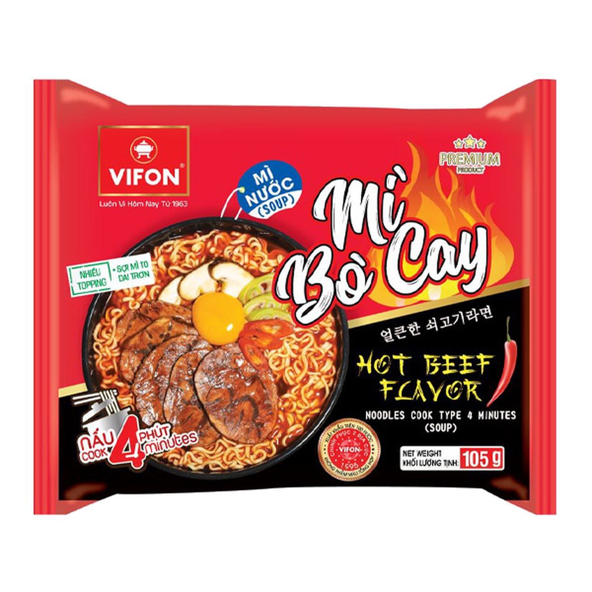 Mì Gói Vifon Bò Cay 105g