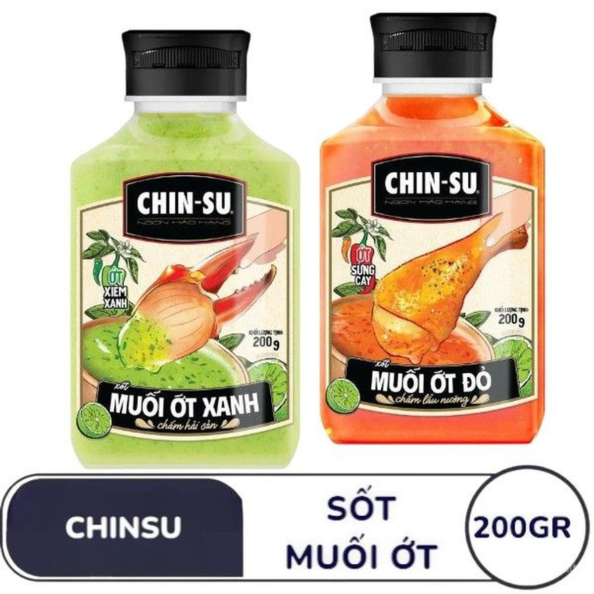 Xốt muối ớt xanh, đỏ Chinsu 200g