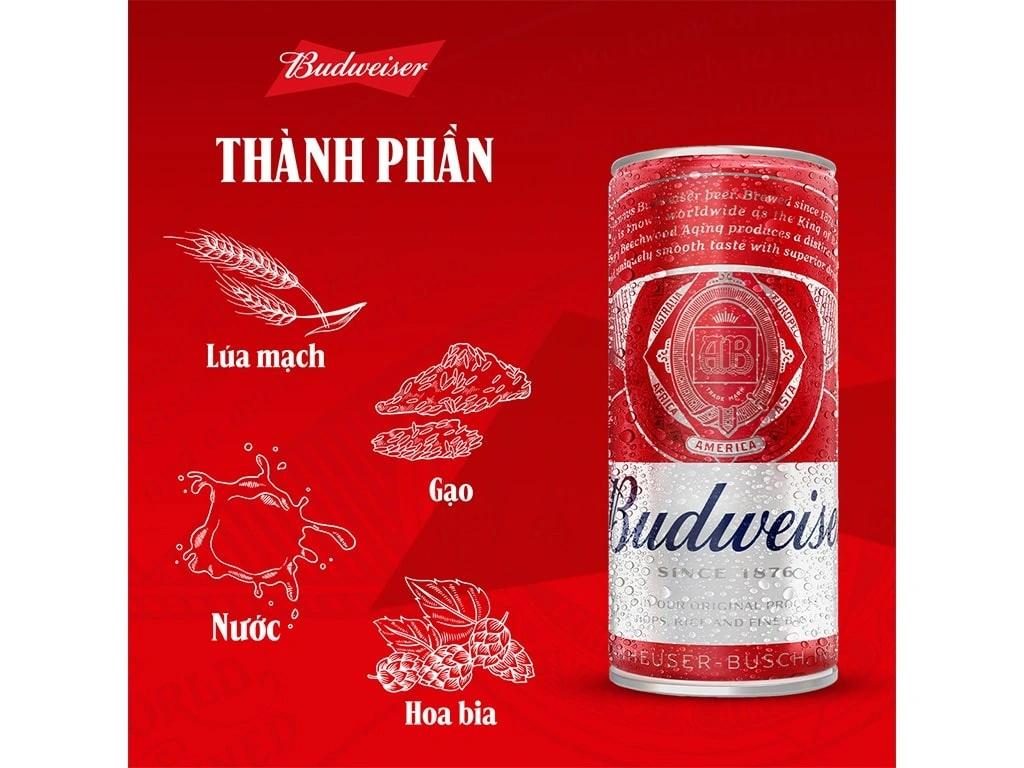 Bia Budweiser lon 250ml