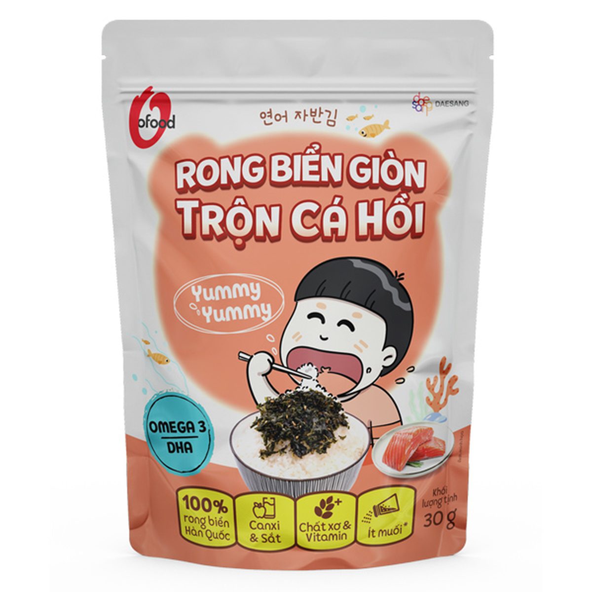 Rong biển giòn trộn rau, cá hồi 30gr